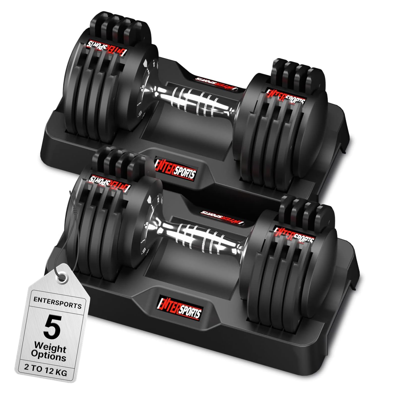 EnterSports 22LBS/26.5LBS/40LBS/44LBS/60LBS Adjustable Dumbbell